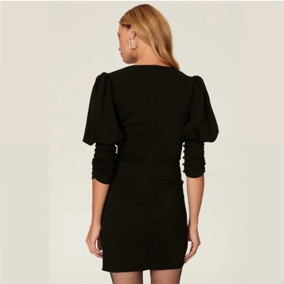 SELF-POTRAIT Black Puff Sleeve Dress - Picture 2 of 8